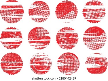 Forma geométrica distorsionada por destello. El ruido destruyó los sellos. Formas de error de defecto de moda . Marco brillante. Grunge texturado. Efecto perturbado .Sellos vectores con una textura de impresión de pantalla de punto medio.