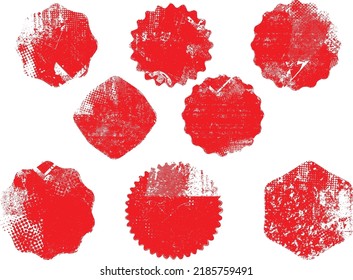 Glitch distorted geometric shape . Noise destroyed logo . Trendy defect error shapes . Glitched frame .Grunge textured . Distressed effect .Vector shapes with a halftone dots screen print texture.