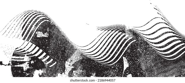 Glitch distorted geometric shape . Noise destroyed logo . Trendy defect error shapes . Glitched frame .Grunge textured . Distressed effect .Vector shapes with a halftone dots screen print texture.