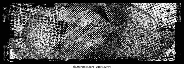 Glitch distorted geometric shape . Noise destroyed logo . Trendy defect error shapes . Glitched frame .Grunge textured . Distressed effect .Vector shapes with a halftone dots screen print texture.