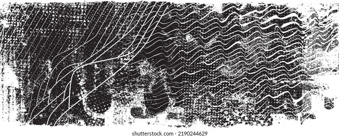 Glitch distorted geometric shape . Noise destroyed logo . Trendy defect error shapes . Glitched frame .Grunge textured . Distressed effect .Vector shapes with a halftone dots screen print texture.