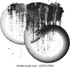 Forma geométrica distorsionada por destello. Logo destruido por ruido. Formas de error de defecto de moda . Marco brillante. Grunge texturado. Efecto perturbado .Formas vectoras con una textura de impresión de pantalla de puntos de medio tono.
