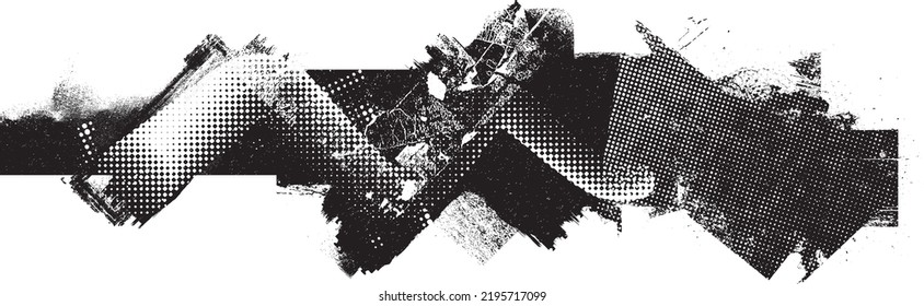 Glitch verzerrte geometrische Form . Rauschen zerstört Logo. Trendy Defaultformen . Glitched frame .Grunge strukturiert. Distressed effect .Vector formt mit einer Siebdrucktextur mit Halbton-Punkten.