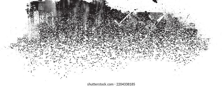 Glitch verzerrte geometrische Form . Rauschen zerstört Logo. Trendy Defaultformen . Glitched frame .Grunge strukturiert. Distressed effect .Vector formt mit einer Siebdrucktextur mit Halbton-Punkten.