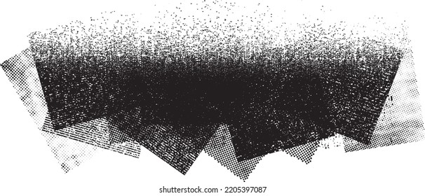 Glitch distorted geometric shape . Noise destroyed logo . Trendy defect error shapes . Glitched frame .Grunge textured . Distressed effect .Vector shapes with stripes screen print texture.
