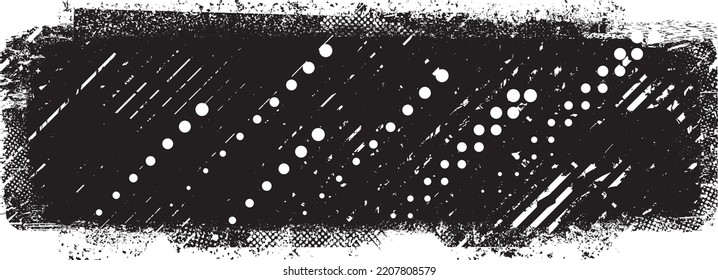 Glitch verzerrte geometrische Form . Rauschen zerstört Logo. Trendy Defaultformen . Glitched frame .Grunge strukturiert. Distressed effect .Vector formt mit einer Siebdrucktextur mit Halbton-Punkten.