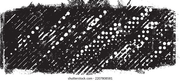 Glitch distorted geometric shape . Noise destroyed logo . Trendy defect error shapes . Glitched frame .Grunge textured . Distressed effect .Vector shapes with a halftone dots screen print texture.