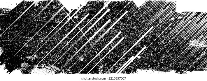 Glitch distorted geometric shape . Noise destroyed logo . Trendy defect error shapes . Glitched frame .Grunge textured . Distressed effect .Vector shapes with a halftone dots screen print texture.