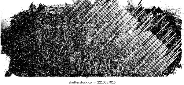 Glitch distorted geometric shape . Noise destroyed logo . Trendy defect error shapes . Glitched frame .Grunge textured . Distressed effect .Vector shapes with a halftone dots screen print texture.