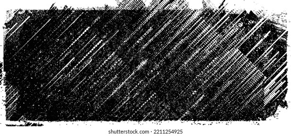 Glitch distorted geometric shape . Noise destroyed logo . Defect error shapes  .Grunge textured . Distressed effect .Vector shapes with a diagonal speed lines . Halftone dots screen print texture.