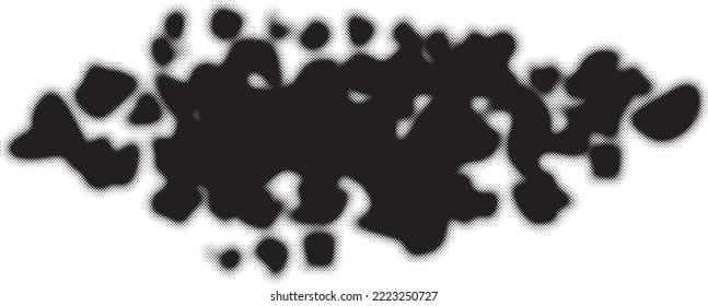 Glitch distorted geometric shape . Noise destroyed blobs . Trendy defect error shapes . Glitched frame .Grunge textured . Distressed effect .Vector shapes with a halftone dots screen print texture.