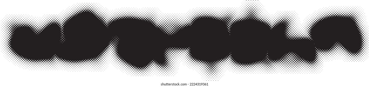 Glitch distorted geometric shape . Noise destroyed blobs . Trendy defect error shapes . Glitched frame .Grunge textured . Distressed effect .Vector shapes with a halftone dots screen print texture.