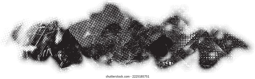 Glitch verzerrte geometrische Form . Rauschen zerstört Logo. Trendy Defaultformen . Glitched frame .Grunge strukturiert. Distressed effect .Vector formt mit einer Siebdrucktextur mit Halbton-Punkten.