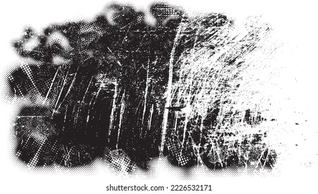 Glitch verzerrte geometrische Form . Rauschen zerstört Logo. Trendy Defaultformen . Glitched frame .Grunge strukturiert. Distressed effect .Vector formt mit einer Siebdrucktextur mit Halbton-Punkten.