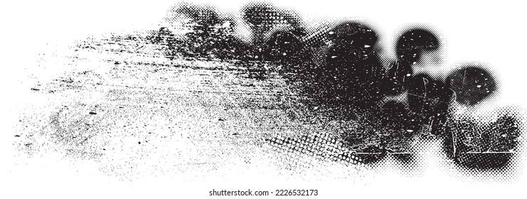 Glitch distorted geometric shape . Noise destroyed logo . Trendy defect error shapes . Glitched frame .Grunge textured . Distressed effect .Vector shapes with a halftone dots screen print texture.