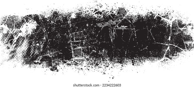 Glitch verzerrte geometrische Form . Rauschen zerstört Logo. Trendy Defaultformen . Glitched frame .Grunge strukturiert. Distressed effect .Vector formt mit einer Siebdrucktextur mit Halbton-Punkten.
