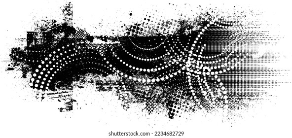 Glitch verzerrte geometrische Form . Rauschen zerstört Logo. Trendy Defaultformen . Glitched frame .Grunge strukturiert. Distressed effect .Vector formt mit einer Siebdrucktextur mit Halbton-Punkten.