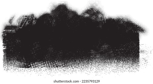 Glitch verzerrte geometrische Form . Rauschen zerstört Logo. Trendy Defaultformen . Glitched frame .Grunge strukturiert. Distressed effect .Vector formt mit einer Siebdrucktextur mit Halbton-Punkten.