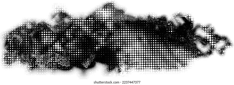 Glitch verzerrte geometrische Form . Rauschen zerstört Logo. Trendy Defaultformen . Glitched frame .Grunge strukturiert. Distressed effect .Vector formt mit einer Siebdrucktextur mit Halbton-Punkten.