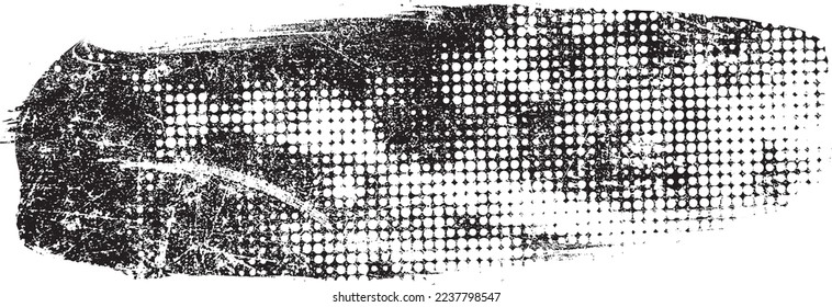 Glitch distorted geometric shape . Noise destroyed logo . Trendy defect error shapes . Glitched frame .Grunge textured . Distressed effect .Vector shapes with a halftone dots screen print texture.