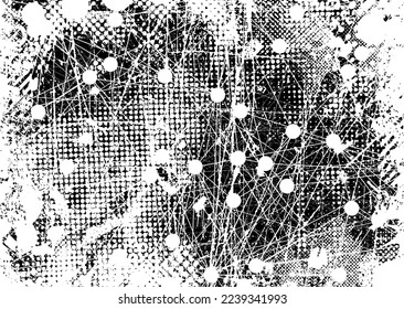 Forma geométrica distorsionada por destello. Logo destruido por ruido. Formas de error de defecto de moda . Marco brillante. Grunge texturado. Efecto perturbado .Formas vectoras con una textura de impresión de pantalla de puntos de medio tono.