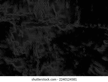 Glitch distorted geometric shape . Noise destroyed logo . Trendy defect error shapes . Glitched frame .Grunge textured . Distressed effect .Vector shapes with a halftone dots screen print texture.
