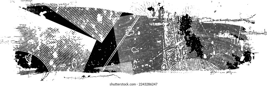 Glitch verzerrte geometrische Form . Rauschen zerstört Logo. Trendy Defaultformen . Glitched frame .Grunge strukturiert. Distressed effect .Vector formt mit einer Siebdrucktextur mit Halbton-Punkten.