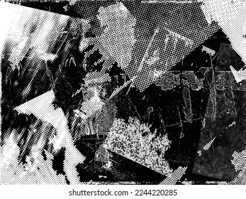 Glitch verzerrte geometrische Form . Rauschen zerstört Logo. Trendy Defaultformen . Glitched frame .Grunge strukturiert. Distressed effect .Vector formt mit einer Siebdrucktextur mit Halbton-Punkten.