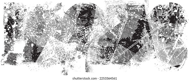 Glitch verzerrte geometrische Form . Rauschen zerstört Logo. Trendy Defaultformen . Glitched frame .Grunge strukturiert. Distressed effect .Vector formt mit einer Siebdrucktextur mit Halbton-Punkten.