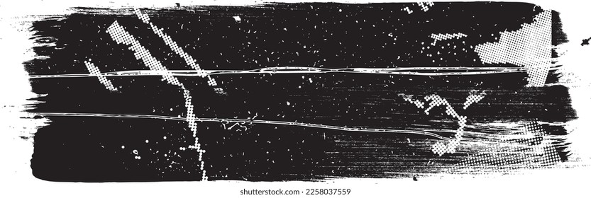 Glitch distorted geometric shape . Noise destroyed logo . Trendy defect error shapes . Glitched frame .Grunge textured . Distressed effect .Vector shapes with a halftone dots screen print texture.