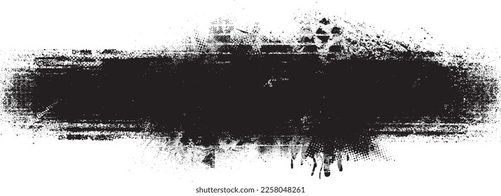 Glitch distorted geometric shape . Noise destroyed logo . Trendy defect error shapes . Glitched frame .Grunge textured . Distressed effect .Vector shapes with a halftone dots screen print texture.