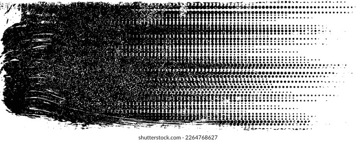 Forma geométrica distorsionada por destello. Logo destruido por ruido. Formas de error de defecto de moda . Marco brillante. Grunge texturado. Efecto perturbado .Formas vectoras con una textura de impresión de pantalla de puntos de medio tono.