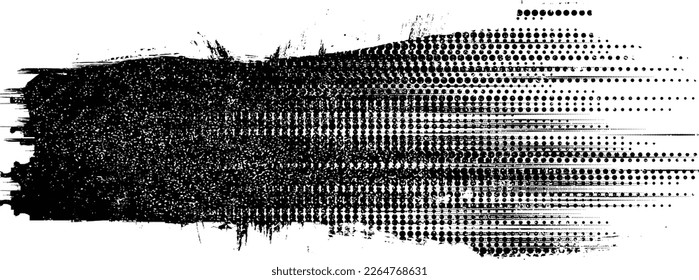 Glitch distorted geometric shape . Noise destroyed logo . Trendy defect error shapes . Glitched frame .Grunge textured . Distressed effect .Vector shapes with a halftone dots screen print texture.