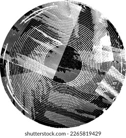 Glitch verzerrte geometrische Form . Rauschen zerstörte Briefmarken. Trendy Defaultformen . Glitched frame .Grunge strukturiert. Beklemmender Effekt .Vektorstempel mit einer Siebdruckstruktur mit Halbton-Punkten.