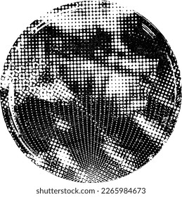 Glitch verzerrte geometrische Form . Rauschen zerstörte Briefmarken. Trendy Defaultformen . Glitched frame .Grunge strukturiert. Beklemmender Effekt .Vektorstempel mit einer Siebdruckstruktur mit Halbton-Punkten.