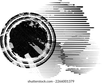 Forma geométrica distorsionada por destello. El ruido destruyó los sellos. Formas de error de defecto de moda . Marco brillante. Grunge texturado. Efecto perturbado .Sellos vectores con una textura de impresión de pantalla de punto medio.