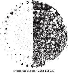 Forma geométrica distorsionada por destello. El ruido destruyó los sellos. Formas de error de defecto de moda . Marco brillante. Grunge texturado. Efecto perturbado .Sellos vectores con una textura de impresión de pantalla de punto medio.