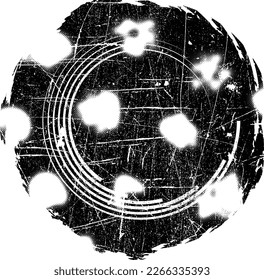 Glitch distorted geometric shape . Noise destroyed stamps . Trendy defect error shapes . Glitched frame .Grunge textured . Distressed effect .Vector stamps with a halftone dots screen print texture.