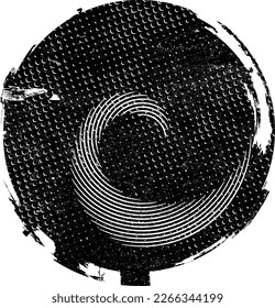 Glitch distorted geometric shape . Noise destroyed stamps . Trendy defect error shapes . Glitched frame .Grunge textured . Distressed effect .Vector stamps with a halftone dots screen print texture.