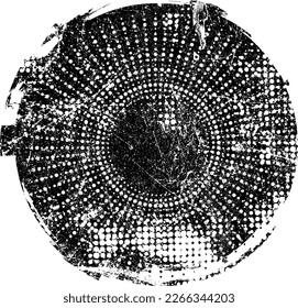 Glitch verzerrte geometrische Form . Rauschen zerstörte Briefmarken. Trendy Defaultformen . Glitched frame .Grunge strukturiert. Beklemmender Effekt .Vektorstempel mit einer Siebdruckstruktur mit Halbton-Punkten.