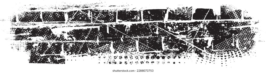 Glitch verzerrte geometrische Form . Rauschen zerstört Logo. Trendy Defaultformen . Glitched frame .Grunge strukturiert. Distressed effect .Vector formt mit einer Siebdrucktextur mit Halbton-Punkten.