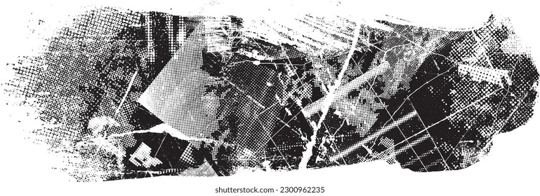 Glitch verzerrte geometrische Form . Rauschen zerstört Logo. Trendy Defaultformen . Glitched frame .Grunge strukturiert. Distressed effect .Vector formt mit einer Siebdrucktextur mit Halbton-Punkten.