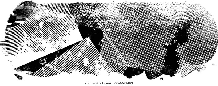 Glitch verzerrte geometrische Form . Rauschen zerstört Logo. Trendy Defaultformen . Glitched frame .Grunge strukturiert. Distressed effect .Vector formt mit einer Siebdrucktextur mit Halbton-Punkten.