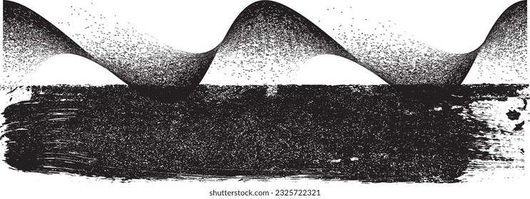 Forma geométrica distorsionada por destello. Logo destruido por ruido. Formas de error de defecto de moda . Marco brillante. Grunge texturado. Efecto perturbado .Formas vectoras con una textura de impresión de pantalla de puntos de medio tono.