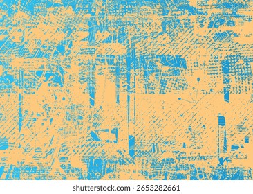 Glitch distorted geometric shape . Noise destroyed logo . Trendy cyber punk poster . Glitched frame .Grunge textured . Distressed effect .Vector shapes with a halftone dots screen print texture. 