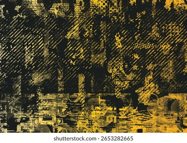 Forma geométrica distorcida por falha . Logotipo destruído pelo ruído . Cartaz de cyber punk da moda . Quadro com falha .Grunge texturizado . Efeito angustiado .Vetor formas com um meio-tom pontos tela imprimir textura. 