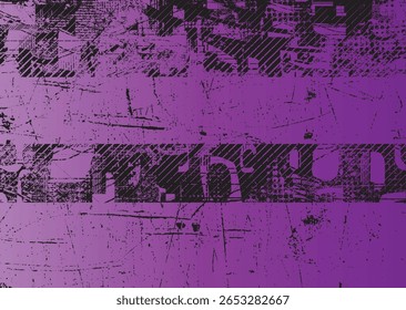 Forma geométrica distorcida por falha . Logotipo destruído pelo ruído . Cartaz de cyber punk da moda . Quadro com falha .Grunge texturizado . Efeito angustiado .Vetor formas com um meio-tom pontos tela imprimir textura. 