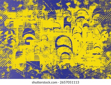Glitch distorsionado forma geométrica . Logotipo destruido por el ruido . Cartel de moda cyber punk . Glitched marco .Grunge texturizado . Efecto afligido. Formas de Vector con una textura de impresión de pantalla de puntos de medio tono. 
