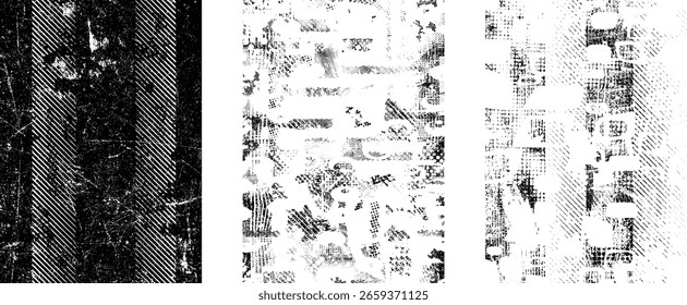 Glitch distorted geometric shape . Noise destroyed logo . Trendy cyber punk poster . Glitched frame .Grunge textured . Distressed effect .Vector shapes with a halftone dots screen print texture. 