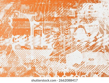 Glitch distorsionado forma geométrica . Logotipo destruido por el ruido . Cartel de moda cyber punk . Glitched marco .Grunge texturizado . Efecto afligido. Formas de Vector con una textura de impresión de pantalla de puntos de medio tono.